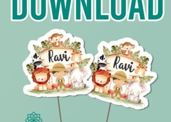 Tag Safari Baby Editável